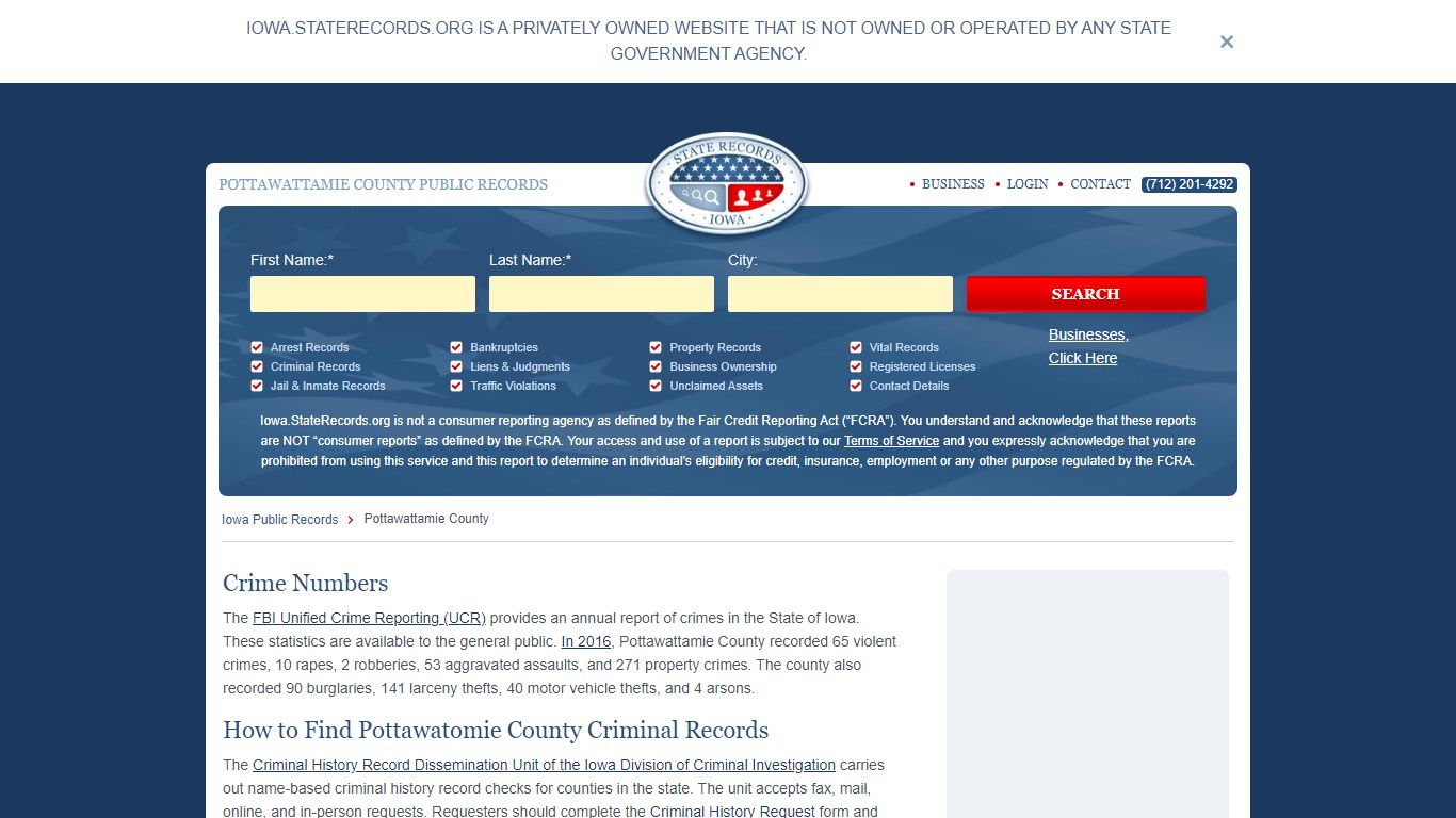 Pottawattamie County Arrest, Court, and Public Records