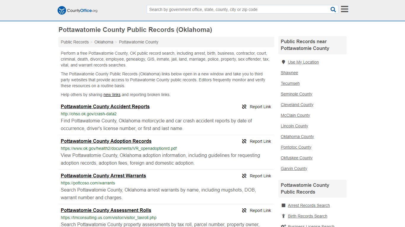 Pottawatomie County Public Records (Oklahoma) - County Office