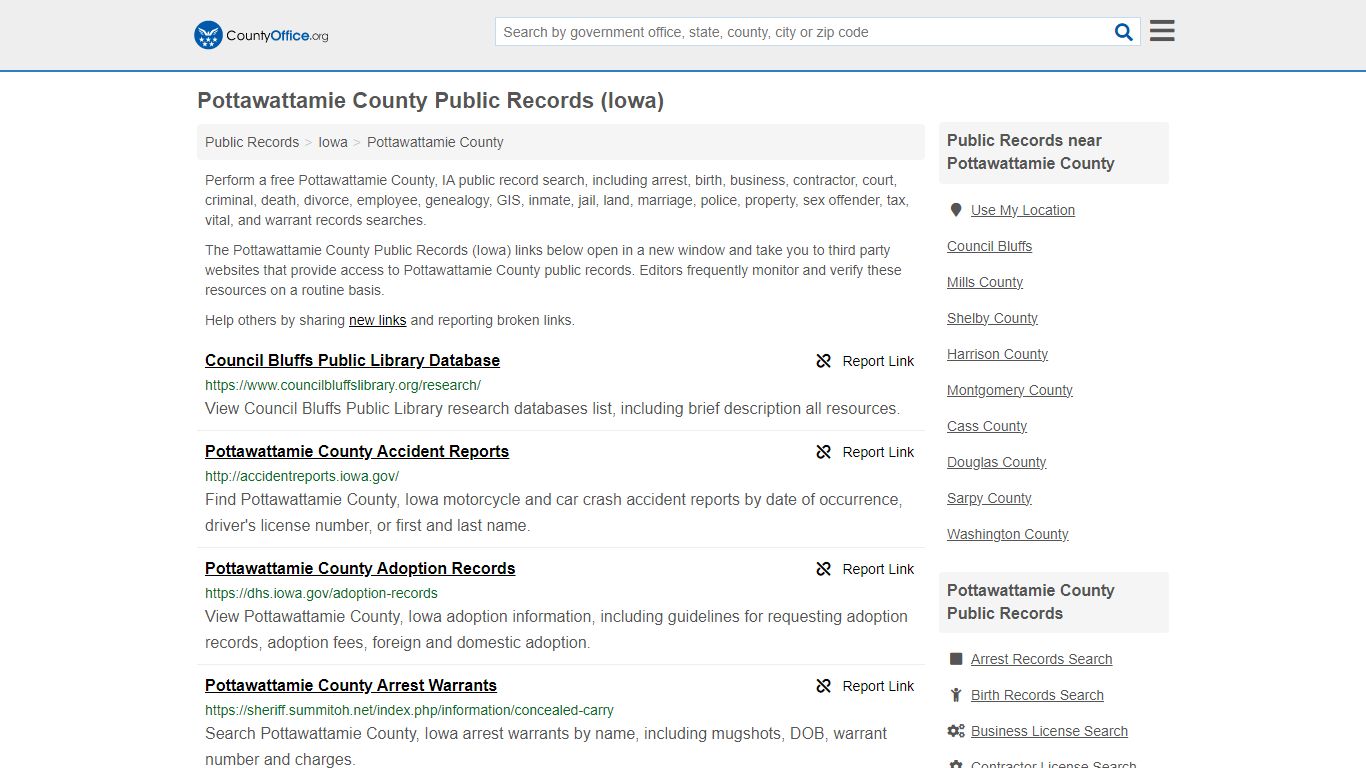 Public Records - Pottawattamie County, IA (Business, Criminal, GIS ...