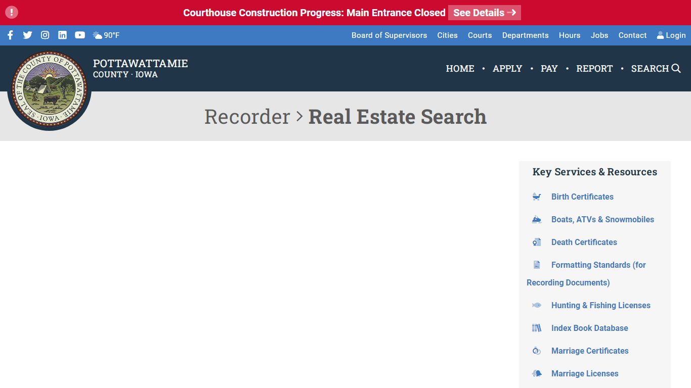 Real Estate Record Search in Pottawattamie County, Iowa